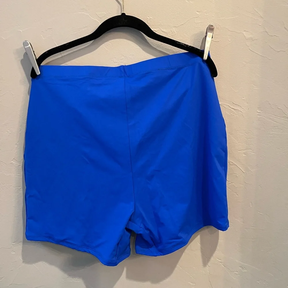 💙SKIMS SWIM SPORTY ZIP UP MID WAIST  BIKINI SHORTS COBALT XXS 3X
